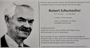 Todesanzeige Robert Schumacher